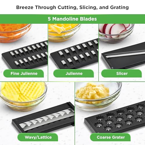 Prep Naturals PrepNaturals Vegetable Chopper with Container, Veggie Chopper, Food Chopper & Onion Chopper - Mandoline Slicer for Kitchen (8 in 1, Black) - Image 4