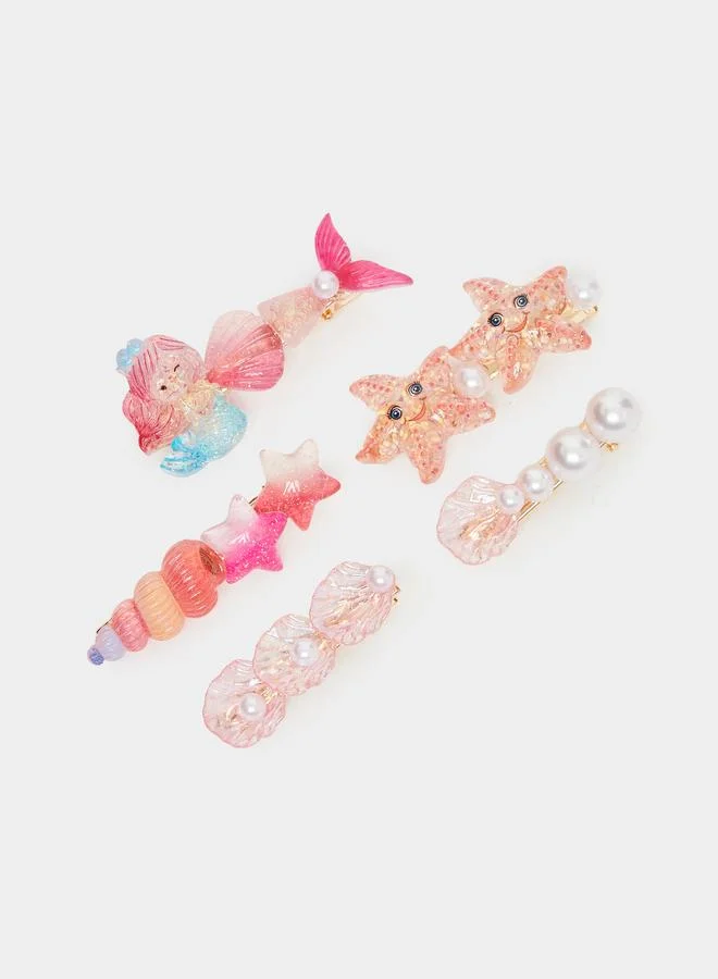 ستايلي مجموعة من 5 مشابك شعر اكريليك