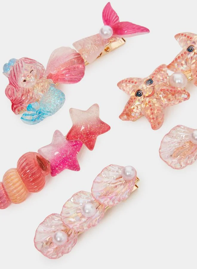 ستايلي مجموعة من 5 مشابك شعر اكريليك