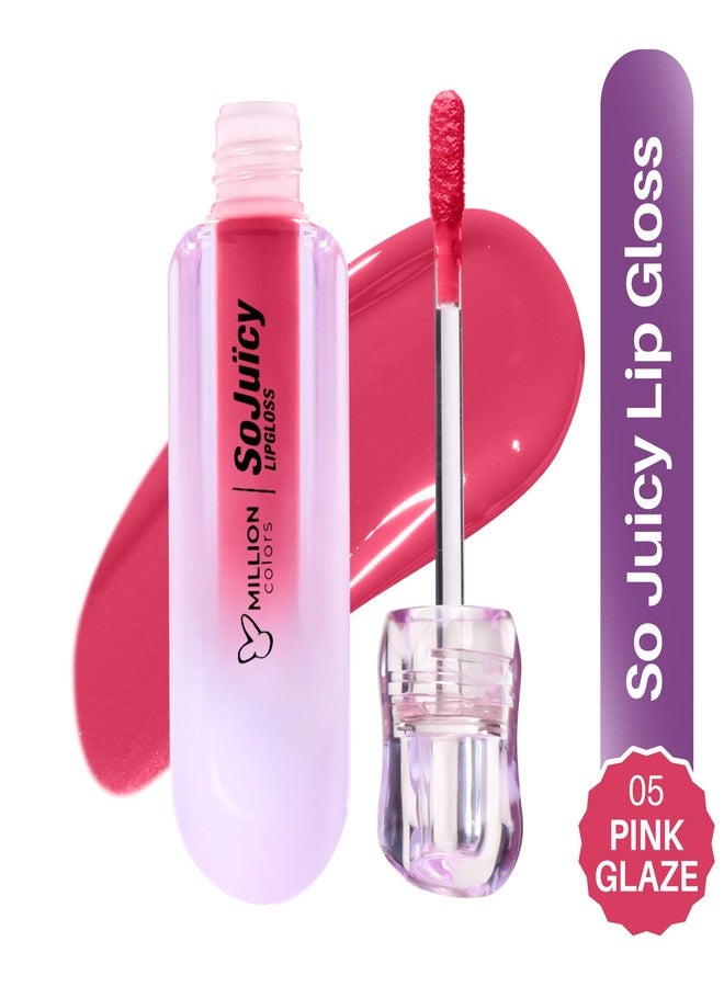 Million Colors So Juicy Lip Gloss Infused With Castor Oil and Vitamin E| Long Lasting and Extra Hydrating| Light Weight and Non-Sticky(Pink Glaze, 05) - Image 2