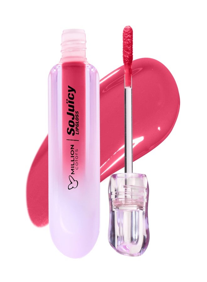 Million Colors So Juicy Lip Gloss Infused With Castor Oil and Vitamin E| Long Lasting and Extra Hydrating| Light Weight and Non-Sticky(Pink Glaze, 05) - Image 1