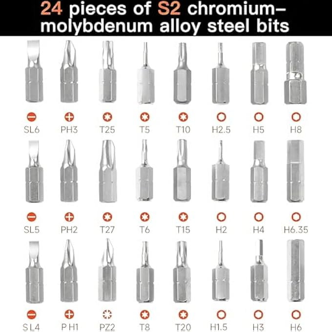rayihni 24 IN 1 MAGNETIC SCREWDRIVER SET RATCHET SCREWDRIVER SET, MULTI-PURPOSE DIY TOOL, MAGNETIC REPAIR TOOLS, SCREWDRIVERS, POCKET SCREWDRIVER FOR HOME & CRAFTSMAN PROJECTS WRENCH TOOL SET - Image 3