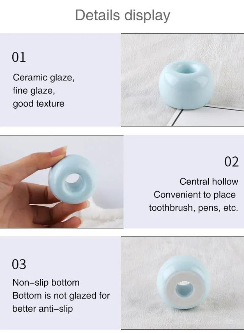 Prime Ceramic Toothbrush Holder Pink - Image 4