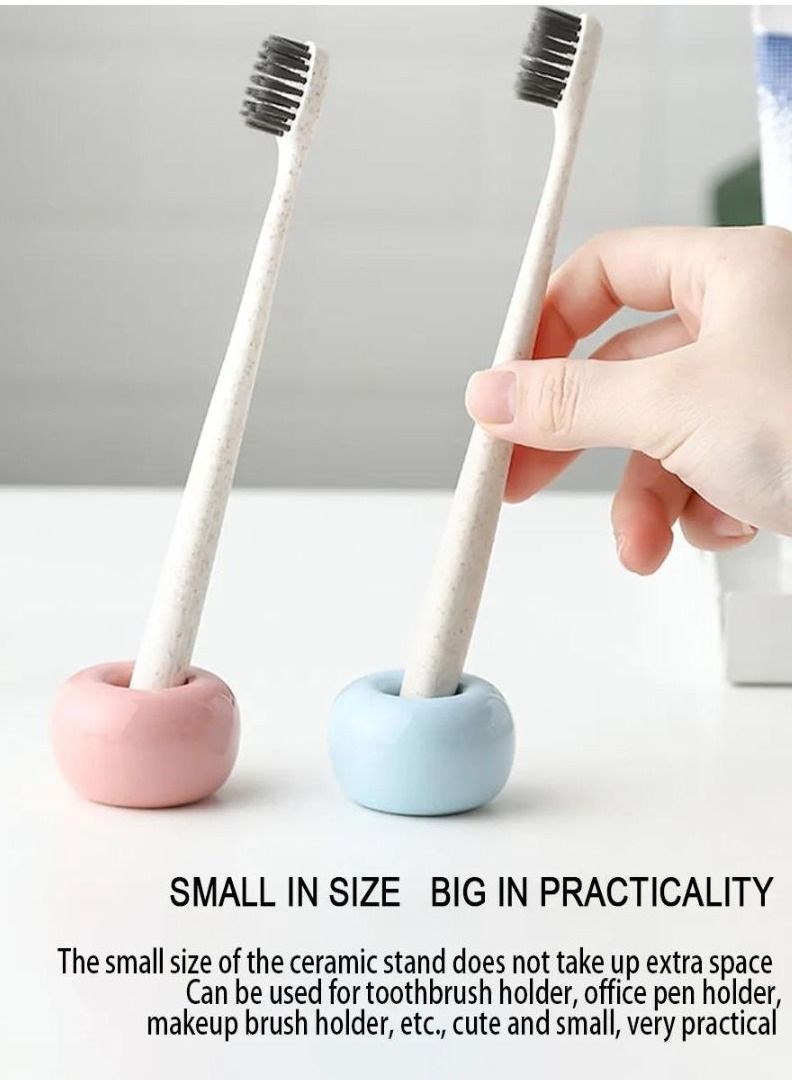 Prime Ceramic Toothbrush Holder Pink - Image 2