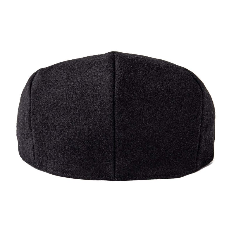 FEINION Men's Wool Tweed Newsboy Ivy Cap Gatsby Golf Flat Hat (Black, 7 1/2) - Image 4