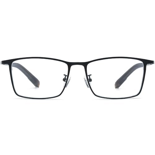FONEX Pure Titanium Glasses Frame Men Square Eyeglasses Optical Eyewear F8827 (85874 Black, Clear) - Image 5