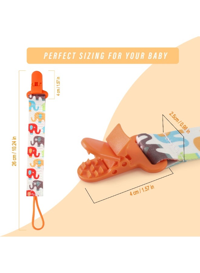 insular 5 Pack Pacifier Clips, Baby Dummy Chains with Tooth-Shaped Clip for Secure Grip, 26cm Safety Length Anti-Drop Teether Holder Straps, Multi-Purpose Newborn Essential (Polar Bear, Triangle, Elephant, Whale & More) - Image 2