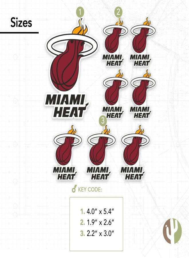 Desert Cactus Miami Heat NBA Officially Licensed Sticker Vinyl Decal Laptop Water Bottle Car Scrapbook (Type 3 Global) - Image 3