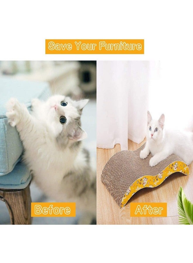 بت لوح خدش للقطط مع عشبة النعناع البري، لوح خدش للقطط من الورق المقوى، عش خدش للقطط النائمة من الورق المقوى للقطط الداخلية - Image 5