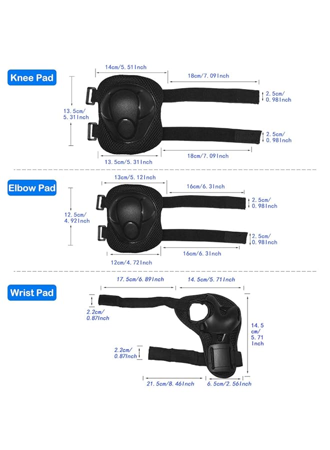 7 In 1 Helmet And Pad Set With Adjustable Knee And Elbow Pads Wrist Guards For Kids - Image 3