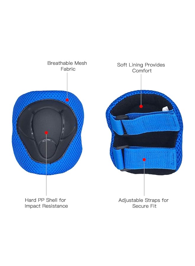 7 In 1 Helmet And Pad Set With Adjustable Knee And Elbow Pads Wrist Guards For Kids - Image 2