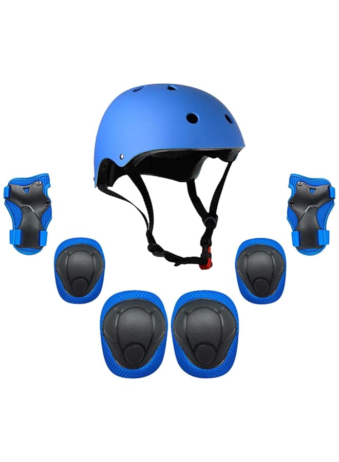 7 In 1 Helmet And Pad Set With Adjustable Knee And Elbow Pads Wrist Guards For Kids - Image 1