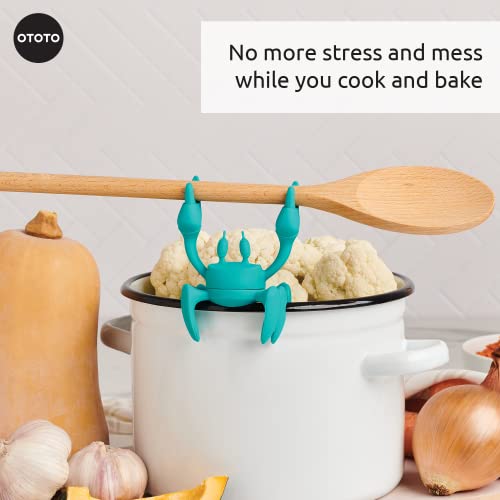 OTOTO Aqua the Crab Silicone Utensil Rest - Silicone Spoon Rest for Stove Top - BPA-Free, Heat-Resistant Kitchen and Grill Utensil Holder - Non-Slip Spoon Holder Stove Organiser and Steam Releaser - Image 3