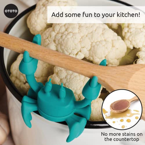 OTOTO Aqua the Crab Silicone Utensil Rest - Silicone Spoon Rest for Stove Top - BPA-Free, Heat-Resistant Kitchen and Grill Utensil Holder - Non-Slip Spoon Holder Stove Organiser and Steam Releaser - Image 5