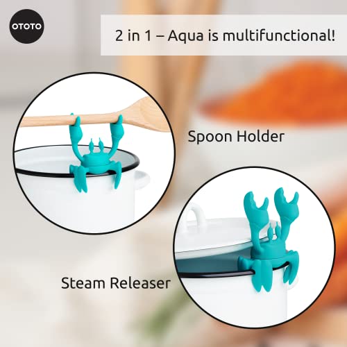 OTOTO Aqua the Crab Silicone Utensil Rest - Silicone Spoon Rest for Stove Top - BPA-Free, Heat-Resistant Kitchen and Grill Utensil Holder - Non-Slip Spoon Holder Stove Organiser and Steam Releaser - Image 4