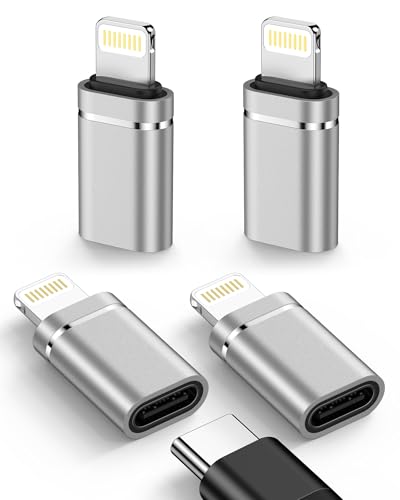 Haoano 4 Pack USB C to Lightning Adapter, Lightning Male to USB Type C Female Cable Adapter Connecter for iPhone 14 Plus/13/12/11/XR/XS, Apple Lightening Fast Charging Data Sync Converter, Not for Audio/OTG - Image 1