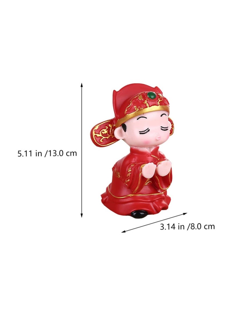 Zikra 1 Pair Chinese Traditional Wedding Couple Wedding Cake Toppers Bride and Groom Figures Statue Wedding Couple Sculpture Bridal Shower Decorations Decorative - Image 2