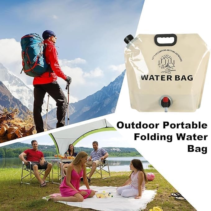 KITSSENTIAL ® 8 Liter Folding Water Storage Bag Pouch for Cycling, Picnic, Outdoor Camping, Road Trip, Traveling Water Carrier Supplies Bag and Container 8L Drinking Water Container Tank (Multicolour) - Image 4