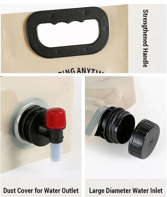 KITSSENTIAL ® 8 Liter Folding Water Storage Bag Pouch for Cycling, Picnic, Outdoor Camping, Road Trip, Traveling Water Carrier Supplies Bag and Container 8L Drinking Water Container Tank (Multicolour) - Image 2