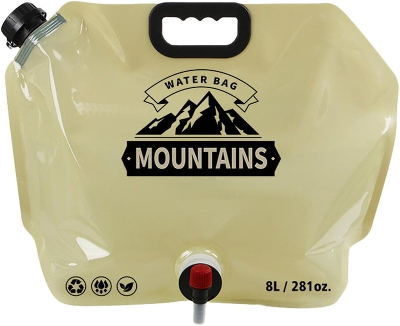 KITSSENTIAL ® 8 Liter Folding Water Storage Bag Pouch for Cycling, Picnic, Outdoor Camping, Road Trip, Traveling Water Carrier Supplies Bag and Container 8L Drinking Water Container Tank (Multicolour) - Image 1