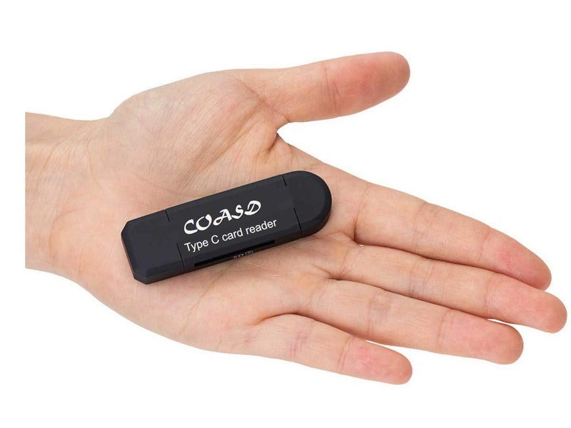 USB 3.0 Type C Memory Card Reader COASD, SD/Micro SD Card Reader with Standard USB Male for SD, Micro SD, SDXC, SDHC, Micro SDHC, Micro SDXC Memory Card (Black) - Image 2