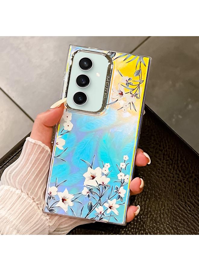S-TOP Case For Samsung Galaxy S23 FE 5G Electroplating Laser Flower Texture TPU Phone Case - Image 1