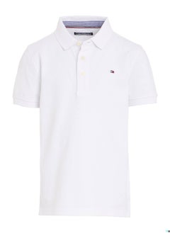 TOMMY HILFIGER Boys' Organic Cotton Polo Shirt, White  - Image 2