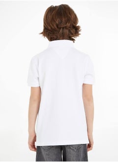 TOMMY HILFIGER Boys' Organic Cotton Polo Shirt, White  - Image 3