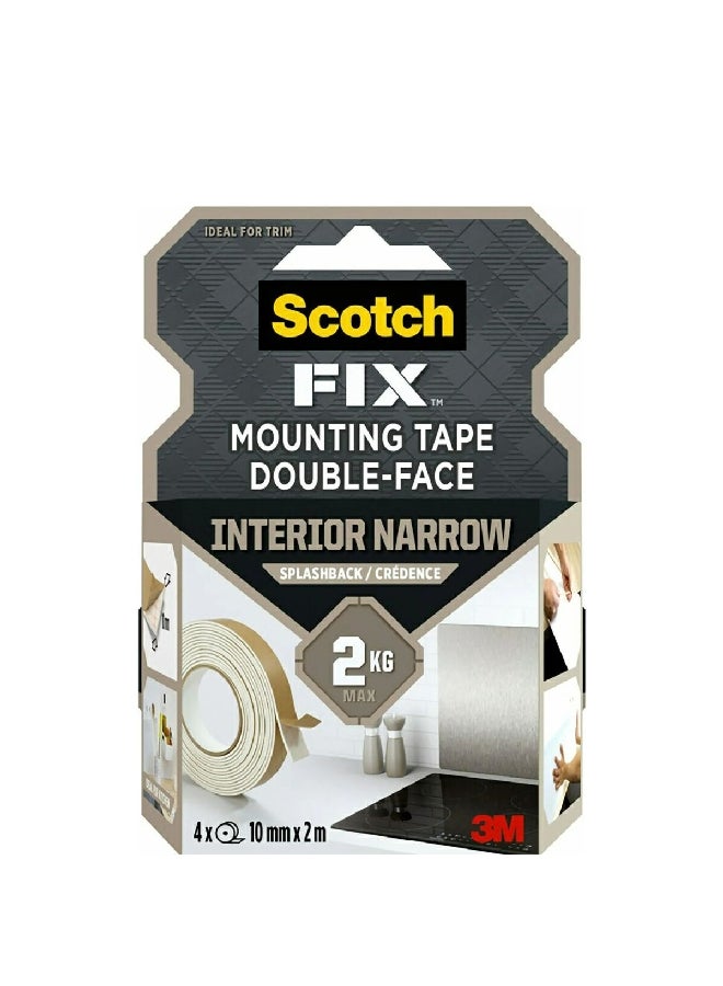 Scotch  4-Piece Interior Narrow Splashback Double-Face Mounting Tape Beige 10mm x 2m UU011497524  - Image 3