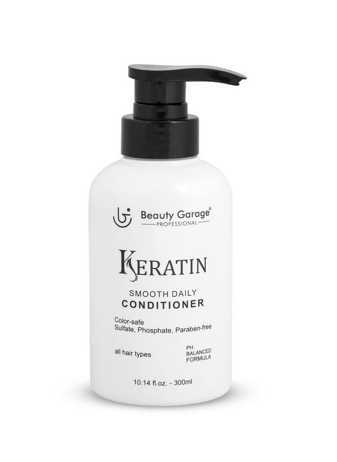 Beauty Garage Keratin Sulfate Free Moisturizing Smooth Daily Conditioner 300Ml Frizz Control Perfect Smooth And Shine To Maintain Your Straight Hair  - Image 1