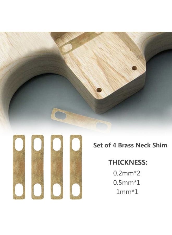 NIBEMINENT - 4 Pieces Guitar Neck Shims For Electric Bass Luthier Tools - Image 1
