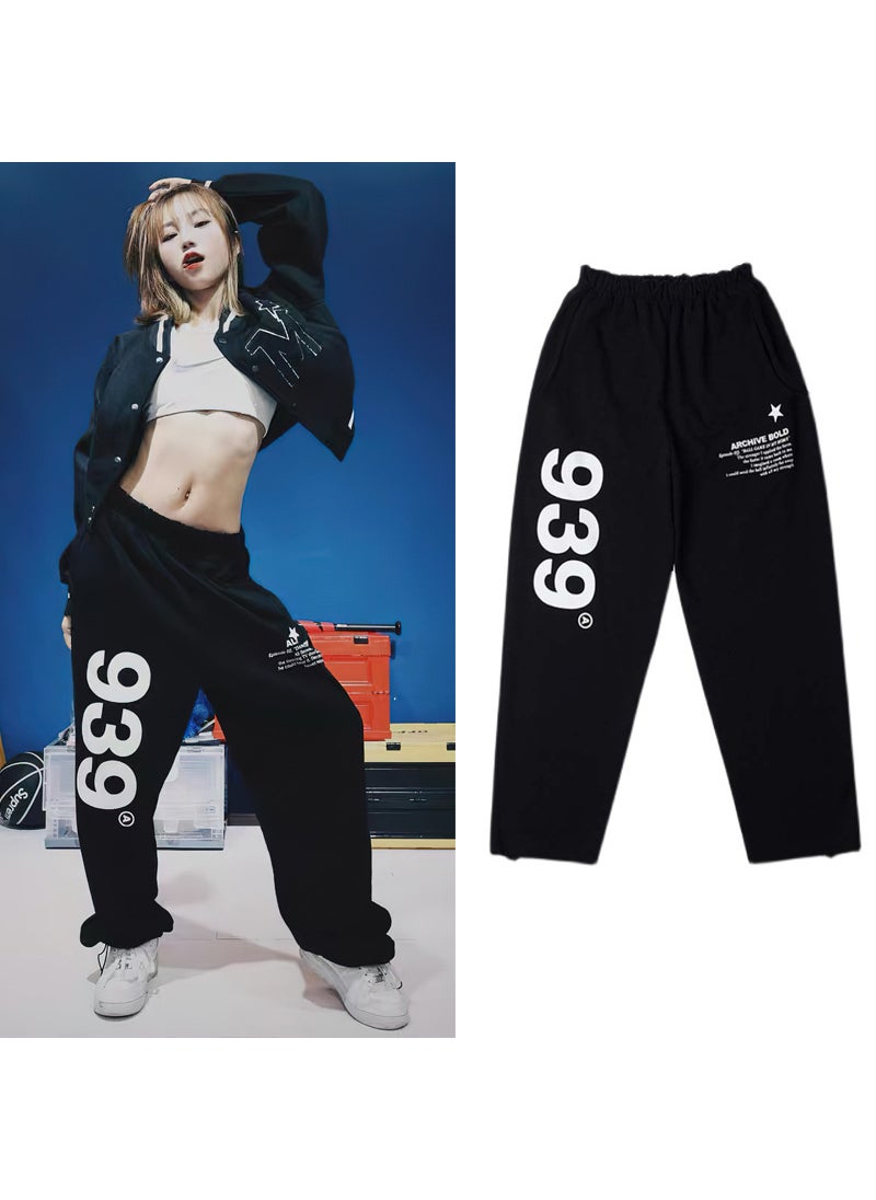 Generic - Korean-style Spring and Autumn 939 Sports Pants Mens and Womens Loose Straight Wide-leg Pants Casual Sweatpants ins Trendy Practice Dance PantsGrey Grey - Image 1