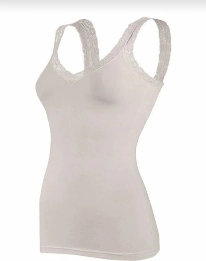 Yıldız Yildiz 2262 Women's Thick Strap Modal V Neck Lace Undershirt 10 Pieces
