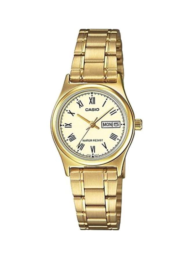 CASIO Women Water Resistant Analog Watch-LTP-V006G-9BUDF - 25 mm - Gold - Image 1
