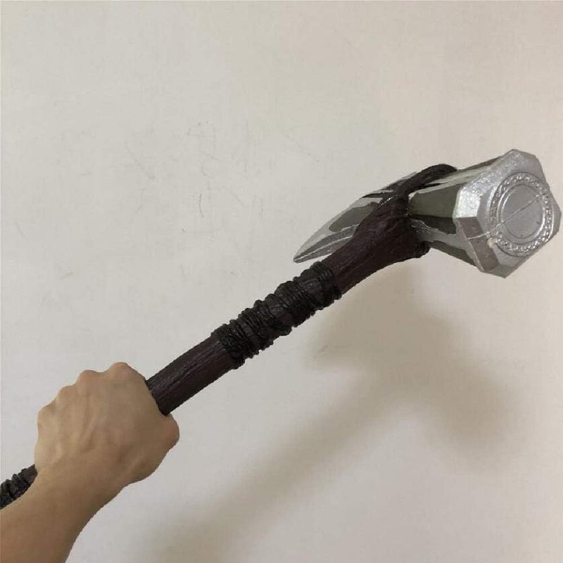 damdos Halloween Prop Cosplay Axe PU Foam Axe, 28" PU Foam Axe Halloween Weapon Hammer Collector Cools Axe Brithdays Gift - Image 3