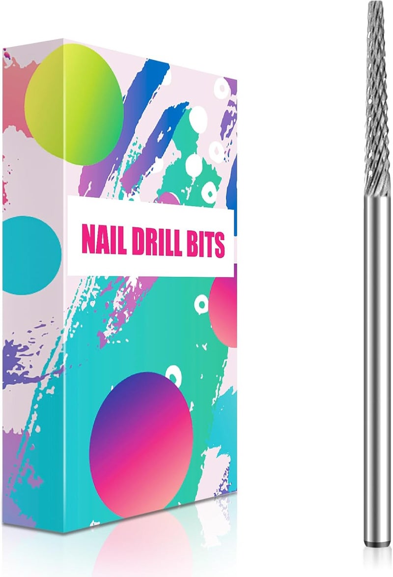 Tiered purchase options Cuticle Bit for Nail Drill 3/32'', Safety Carbide Cuticle Cleaner Bit for Dead Skin Cleaning Nail Prepare, Trimmer, Two Way Rotate, Small Cone Nail Drill Bit, Manicure Salon Experienced (Sliver, Fine) Global upgraded practical design - Image 1