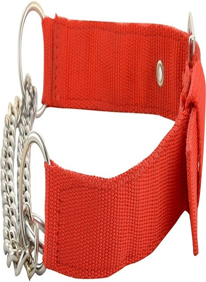 MS Petcare Dog Choke Pet Nylon Half Chain Collar Half Choker Stainless Steel Dogs Collars Width - 1.25 Inch, Neck Size 22" to 28" Inch for Large & Giant Breed Dogs - Red Color - Image 4