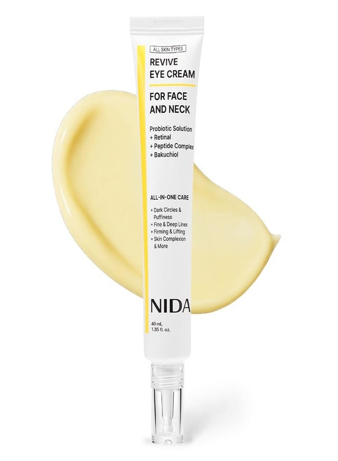 NIDA Revive Eye Cream For Face And Neck | Probiotics Lystate Solution, Retinal, Peptide Complex, Bakuchiol | Wrinkles, Fine Lines, Cell Turnover, Firm Skin Texture, Radiant Skin | 1.35 fl. oz., 40ml - Image 1