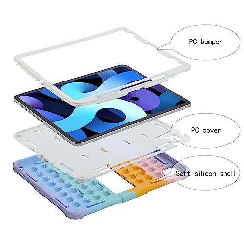 XZC iPad Pro 12.9 Case 2022/2021/2020/2018 Heavy Duty Shockproof Cover for 12.9 Inch 6th/5th/4th/3rd Gen (Rainbow 2) - Image 3