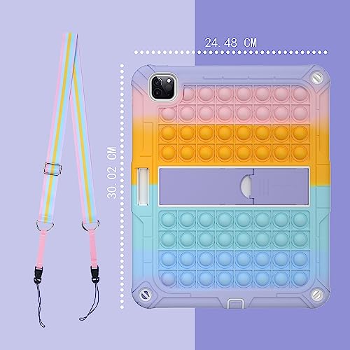 XZC iPad Pro 12.9 Case 2022/2021/2020/2018 Heavy Duty Shockproof Cover for 12.9 Inch 6th/5th/4th/3rd Gen (Rainbow 2) - Image 5