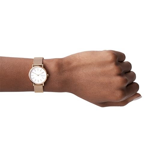 Skagen Women's Signatur Lille Two-Hand Rose Gold Stainless Steel Mesh Band Watch (Model: SKW2694) - Image 4