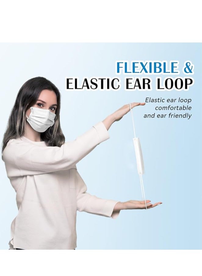 Falcon Med Falcon Med Face Mask Individually Packaged 3 Layer Disposable, Protective, Premium Quality Face Mask with Elastic Ear Loop. Specially Designed for Adults (50pcs Individually Wrapped/ box) (White)  - Image 5