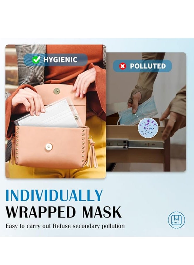 Falcon Med Falcon Med Face Mask Individually Packaged 3 Layer Disposable, Protective, Premium Quality Face Mask with Elastic Ear Loop. Specially Designed for Adults (50pcs Individually Wrapped/ box) (White)  - Image 2