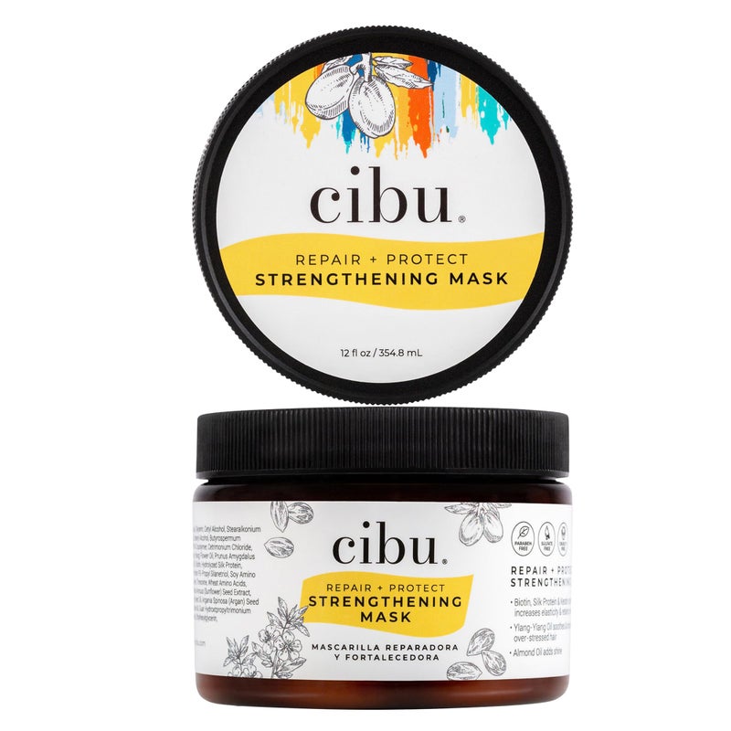 CIBU Repair Strengthening Mask - Hydrating for Damaged Hair - Keratin and Almond Moisture Hair Mask - 12oz - Image 1