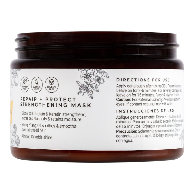 CIBU Repair Strengthening Mask - Hydrating for Damaged Hair - Keratin and Almond Moisture Hair Mask - 12oz - Image 3