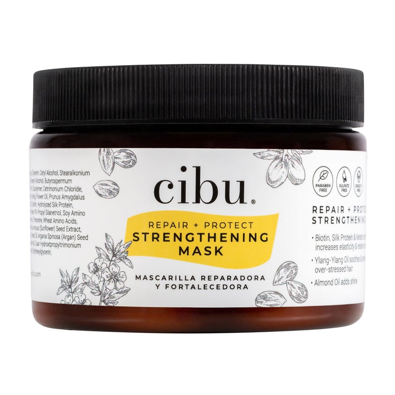 CIBU Repair Strengthening Mask - Hydrating for Damaged Hair - Keratin and Almond Moisture Hair Mask - 12oz - Image 2