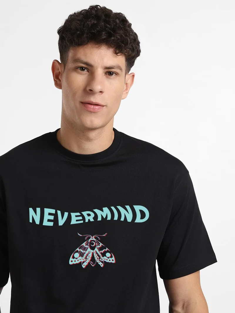 NOBERO  NOBERO Men's Black Oversized T-Shirt for Men | Best Price UAE