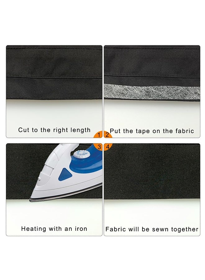 140 Yards 1/2 Inch Iron on Hemming Tape, 2 Rolls Adhesive No Sewing Hemming Tape Stitch Witchery Tape for Crafting Projects Hem Tape No Sewing, Fusible Tape Adhesive Wonder Web for Curtain, Pants, Clothes(Black+White) - Image 5