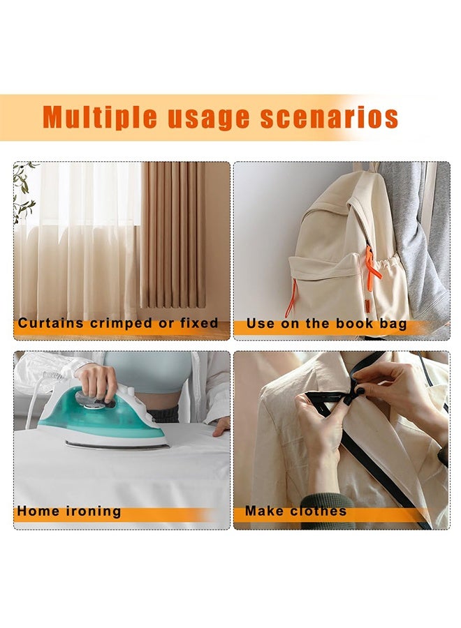 140 Yards 1/2 Inch Iron on Hemming Tape, 2 Rolls Adhesive No Sewing Hemming Tape Stitch Witchery Tape for Crafting Projects Hem Tape No Sewing, Fusible Tape Adhesive Wonder Web for Curtain, Pants, Clothes(Black+White) - Image 4