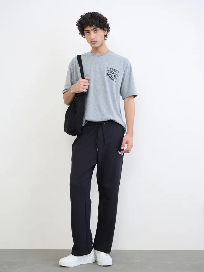 Styli Men Graphic Print Oversized Jersey T-Shirt